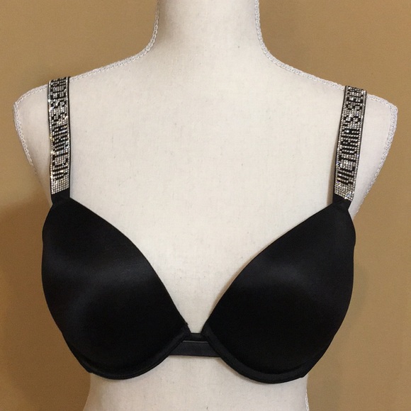 Victoria's Secret Other - 🖤🔥VICTORIA’S SECRET PUSH-UP BLACK BRA RHINESTONE